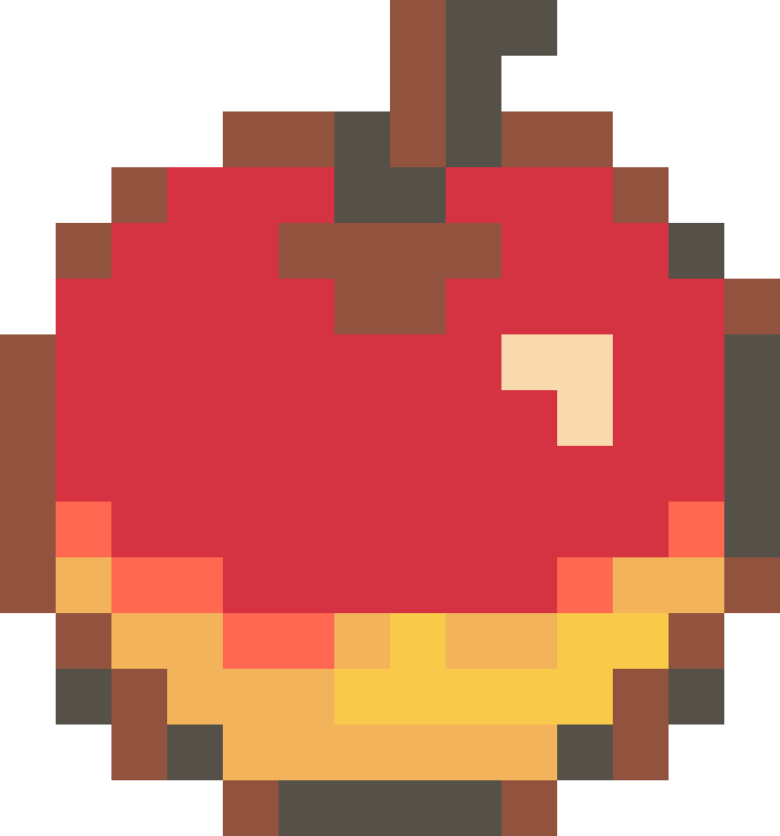 a pixel sprite of an apple