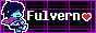 an 88x31px button. it features a black backround with moving purple grids, along with Kris from Deltarune dancing. it says 'Fulvern' with a red heart at the end