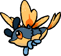 static sprite of orange humflit ready to receive a ball