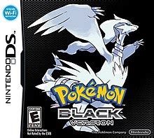 the box art for pokemon black. it features reshiram on a black background