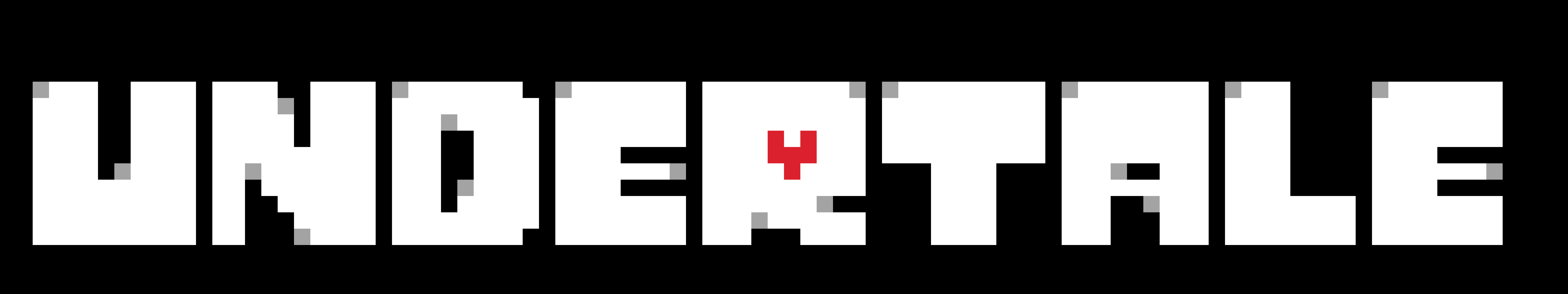 the logo for Undertale. it is the word 'undertale' in all caps and white block letters on a black background. inside the hole of the capital R is a red heart