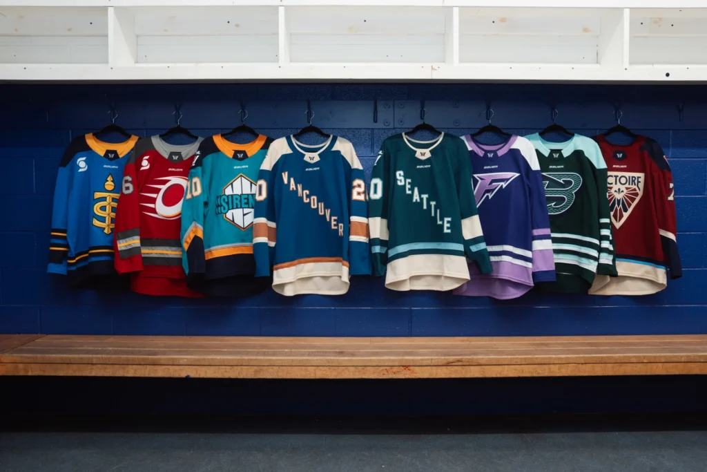 the eight pwhl teams' home jerseys