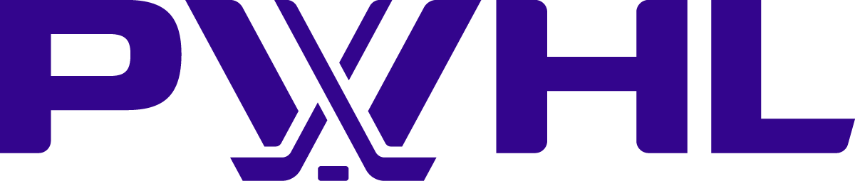 the pwhl logo, which is purple with a stylized W